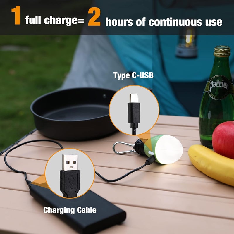Ever Brite Rechargeable Camping Light,Portable Tent Lantern,3 Lighting Modes, Hanging Tent Light Bulbs with Clip Hook for Hiking, Fishing, Backpacking, Emergency and More-Green - Image 5
